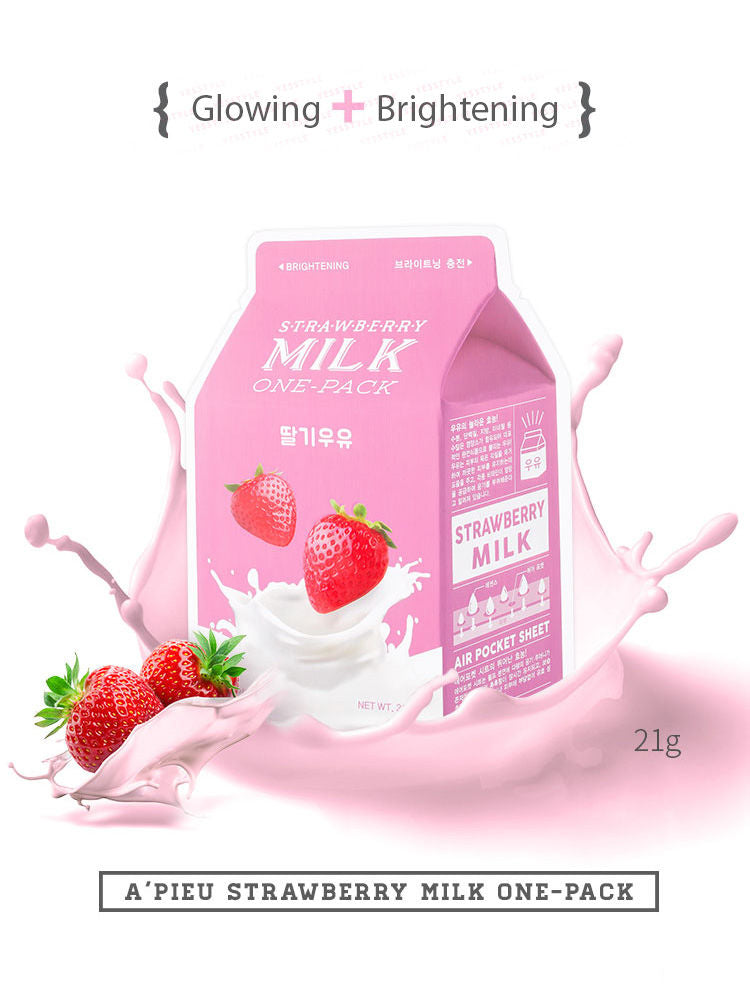 「A'PIEU」 Milk One Pack Sheet Mask - Strawberry